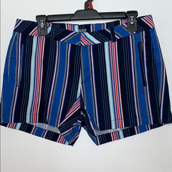 a.n.a Pants - a.n.a. Multi colored striped twill shorts size 10